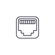 ethernet port line icon, rj45 network socket
