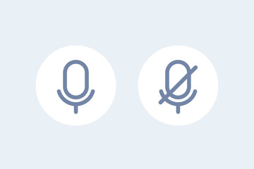 Poster - microphone off and on line icons