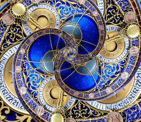 Wall Mural - Abstract ancient zodiac clock. Abstract Astronomical clock