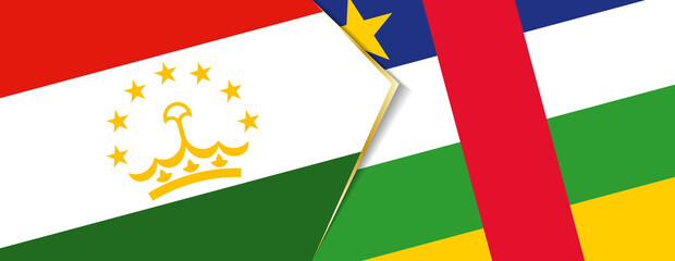 Wall Mural - Tajikistan and Central African Republic flags, two vector flags.