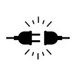 Connection and disconnection electric socket plug, error 404, page web not found vector illustration