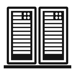 Sticker - Server data rack icon. Simple illustration of server data rack vector icon for web design isolated on white background