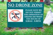 No Drones Zone Sign At Tourist Area Scotland