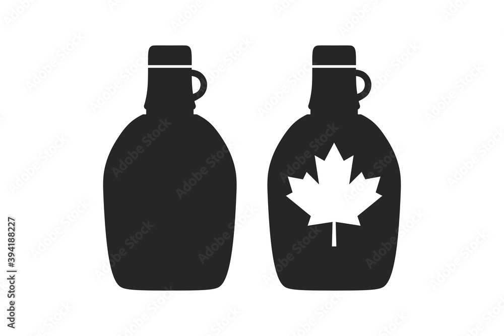 Maple Syrup bottle. Simple icon set. Flat style element for graphic ...