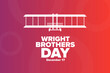 Wright Brothers Day. December 17. Holiday concept. Template for background, banner, card, poster with text inscription. Vector EPS10 illustration.