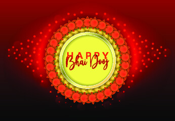 Happy bhai dooj background effect lighting . festival of indian family celebration puja thali
