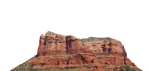 Red Rock Formation In Sedona (Arizona, USA) Isolated On White Background