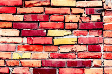 Texture of a brick wall with cracks and scratches which can be used as a background