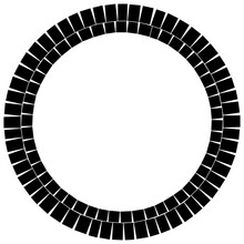 Geometric Circle Element. Circular Stonework, Masonry Stone Circles. Abstract Top View Well