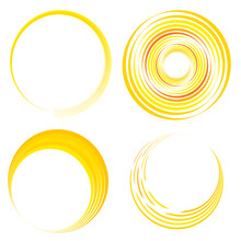 Geometric Circular Spiral, Swirl And Twirl. Cochlear, Vortex, Volute Shape