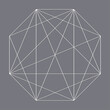 Geometric octagon polygon with diagonal angles drawn. Geometry vector design shape, element