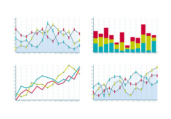 Graphs, charts, infographics.
