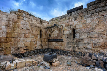 Wall Mural - A room used as a laundry and bathhouse in a 12th century Crusader fortress in Jordan Star National Park. Israel