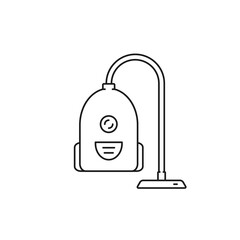 Sticker - vacuum cleaner icon, vector isolated line illustration