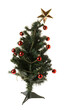 Table top plastic Christmas tree isolated on whie