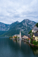 Wall Mural - HALLSTATT, AUSTRIA. Beautiful summer sunrise view of Hallstatt. Hallstatt is a small town in Austria.