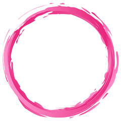 Aufkleber - Pink grungy, grunge paintbrush, paint stroke circle, ring vector design element. Sketchy, doodle circle
