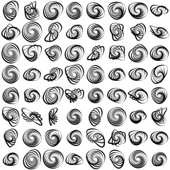 Wall Mural - Spiral, swirl, twirl element set. Abstract vector