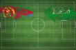 Eritrea vs Saudi Arabia Soccer Match, national colors, national flags, soccer field, football game, Copy space