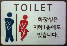 Full Frame Shot Of Toilet Sign With Text