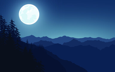 full moon over the mountains