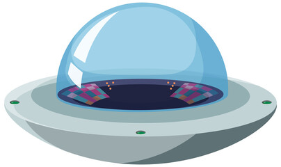 Wall Mural - Isolated UFO on white background