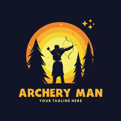 Canvas Print - Archery Man In The Moon Logo Design