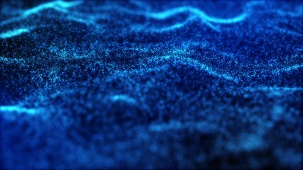 Wall Mural - gentle shimmering ice substance waves abstract particles in 4k uhd video loop animation