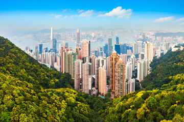 Canvas Print - Hong Kong skyline from Victoria Peak