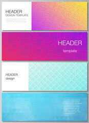 Wall Mural - the minimalistic vector illustration of the editable layout of headers, banner design templates. abs