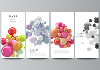 Wall Mural - vector layout of flyer, banner templates for website advertising design, vertical flyer design, webs