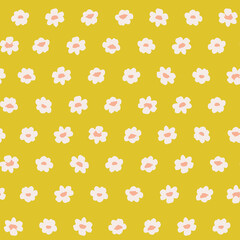 Wall Mural - Cute daisy floral pattern. Small flowers seamless vector background. Ditsy flower print for textile, home decor, wallpaper, gift wrap.