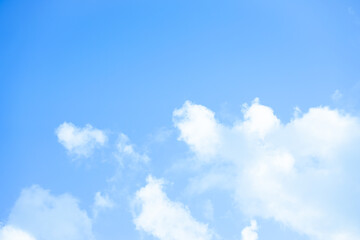 Fresh air with blue sky and clouds background with copy space for wallpaper or banner