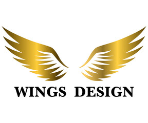 Wall Mural - Golden animal wing logo design vector illustration suitable for branding or symbol.