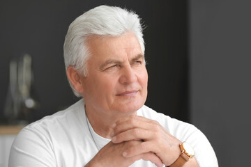 Poster - Portrait of senior man resting at home