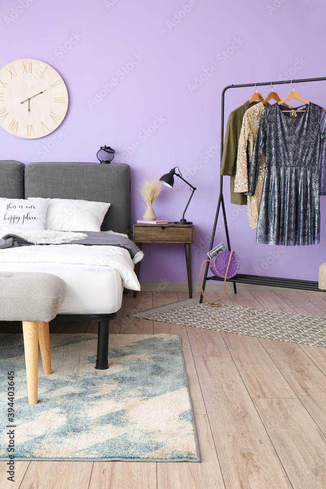 Interior of modern stylish bedroom