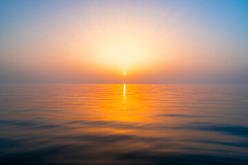 Wall Mural - beautiful sunset on the beach and sea - vintage filter