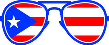 Vector Illustration Of The Puerto Rico Sunglasses