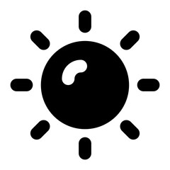 Poster - 
Sunshine icon in modern filled style 
