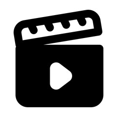 
An icon of clapperboard, action board concept style 
