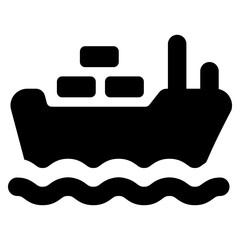 Poster - 
A cruise in a solid icon with editable graphic
