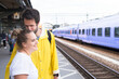 © Johnér - Young couple on train station, Sweden