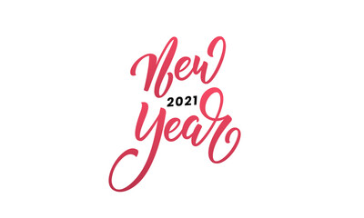 Wall Mural - New Year 2021 Lettering. Calligraphy for New Year 2021 celebration