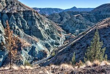 Morning In Blue Basin In Central Oregon. John Day Fossil Beds National Monuments