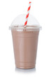 © Markus Mainka - Chocolate milk shake milkshake in a cup straw isolated on white