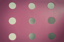 Full Frame Shot Of Polka Dots On Pink Wall