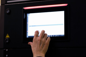 Canvas Print - working with a touch screen control panel