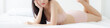 © NT_studio - Beautiful young asian woman sexy in underwear figure fit relax in bedroom, asia girl body slim in lingerie confident and happy lying on bed in bedchamber, lifestyle concept, banner website..