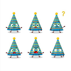 Wall Mural - Cartoon character of blue party hat with what expression