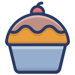 Sticker - Cupcake Flat Vector 